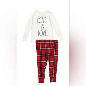 Rae Dunn Toddler Love is Love pj Set / 4T. New